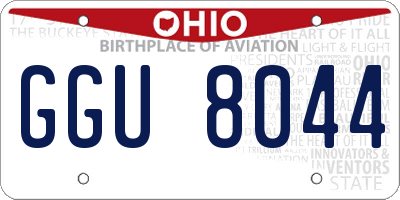 OH license plate GGU8044
