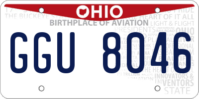 OH license plate GGU8046