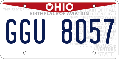 OH license plate GGU8057