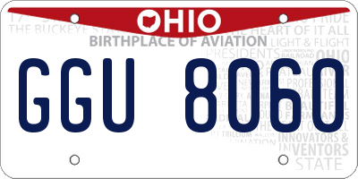 OH license plate GGU8060