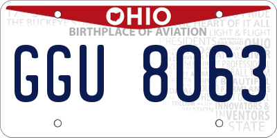 OH license plate GGU8063