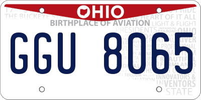 OH license plate GGU8065