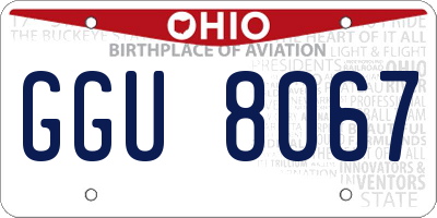 OH license plate GGU8067