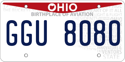 OH license plate GGU8080