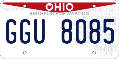 OH license plate GGU8085