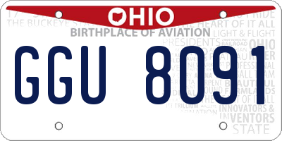 OH license plate GGU8091