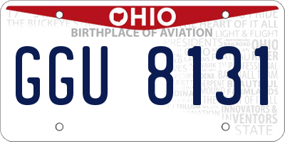 OH license plate GGU8131