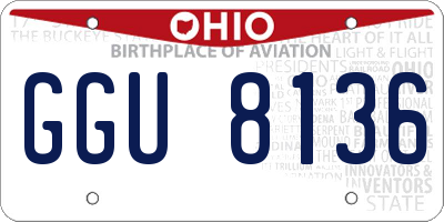 OH license plate GGU8136