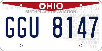 OH license plate GGU8147