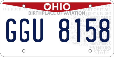 OH license plate GGU8158