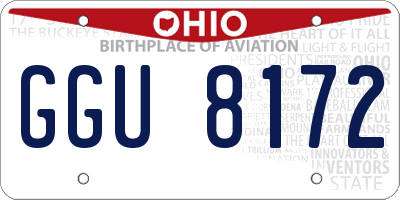 OH license plate GGU8172