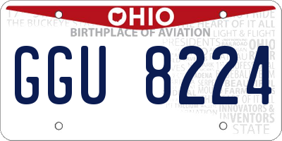 OH license plate GGU8224