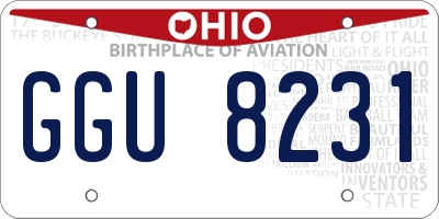 OH license plate GGU8231