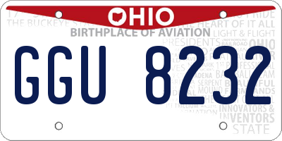 OH license plate GGU8232