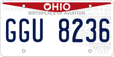 OH license plate GGU8236