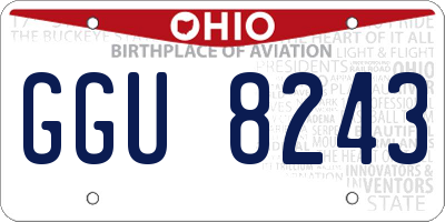 OH license plate GGU8243