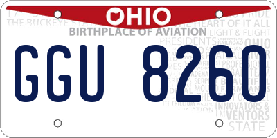 OH license plate GGU8260