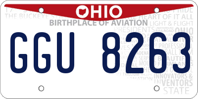 OH license plate GGU8263