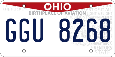 OH license plate GGU8268