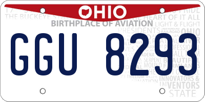 OH license plate GGU8293