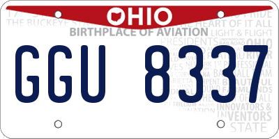 OH license plate GGU8337