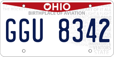 OH license plate GGU8342