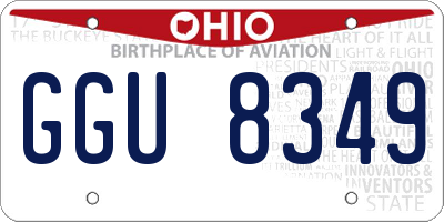 OH license plate GGU8349