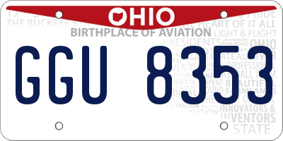 OH license plate GGU8353