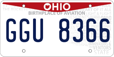OH license plate GGU8366