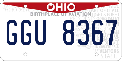 OH license plate GGU8367