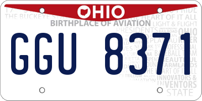 OH license plate GGU8371