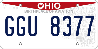 OH license plate GGU8377