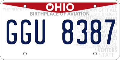 OH license plate GGU8387