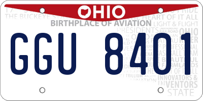 OH license plate GGU8401