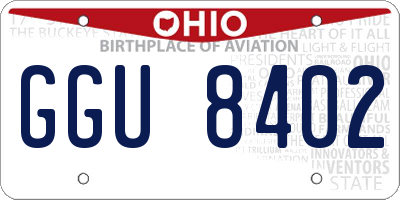 OH license plate GGU8402