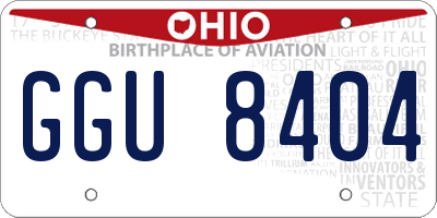 OH license plate GGU8404