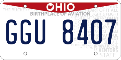 OH license plate GGU8407