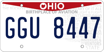 OH license plate GGU8447