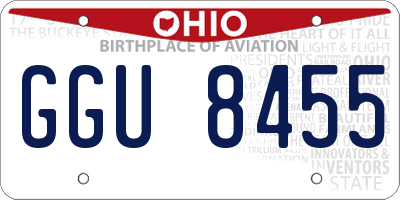 OH license plate GGU8455