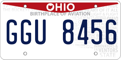 OH license plate GGU8456