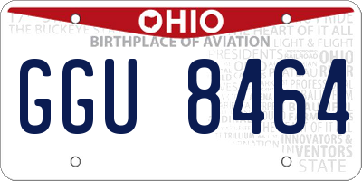 OH license plate GGU8464