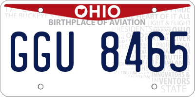 OH license plate GGU8465