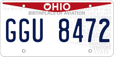 OH license plate GGU8472
