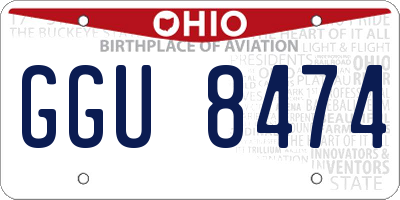 OH license plate GGU8474