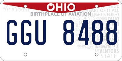 OH license plate GGU8488