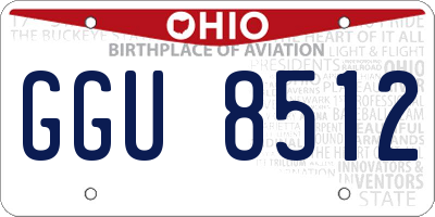 OH license plate GGU8512