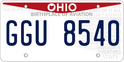 OH license plate GGU8540