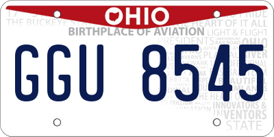 OH license plate GGU8545
