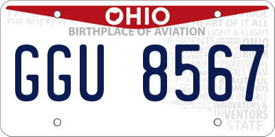 OH license plate GGU8567