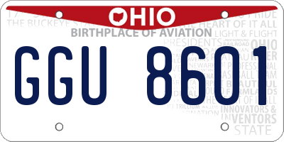 OH license plate GGU8601